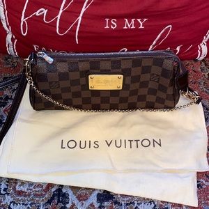 Pre owned Eva Damier Ebene clutch/crossbody bag